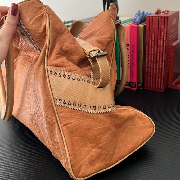 Vintage FENDI Du Jour tan  Leather Shoulder Bag - Picture 5 of 14